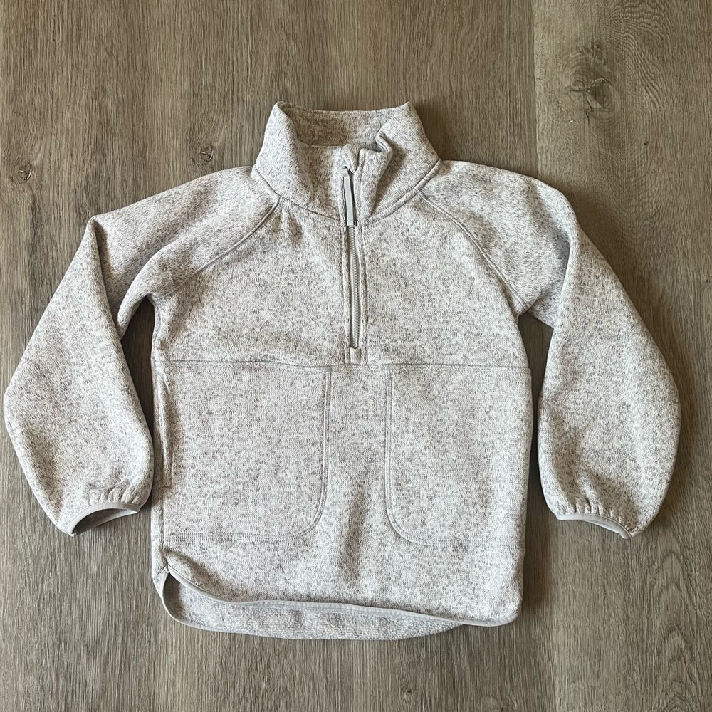 Old Navy Girls pullover quarter zip light gray sweater size XS/5